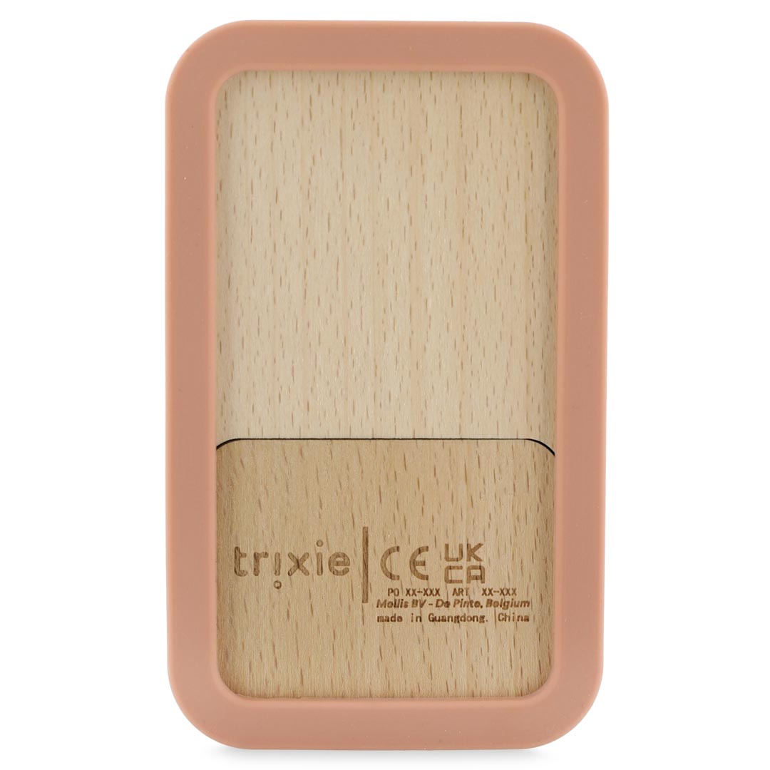 Teléfono de silicona y madera para bebés - Mrs. Cat